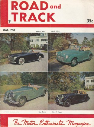 ROAD & TRACK 1951 MAY - Vol.2 #10, XK-120, ALFA 8C 2.3, LAND CRUISER, HILL
